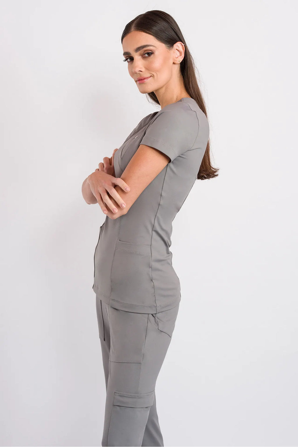 Women’s Scrub Coach Charcoal Gray