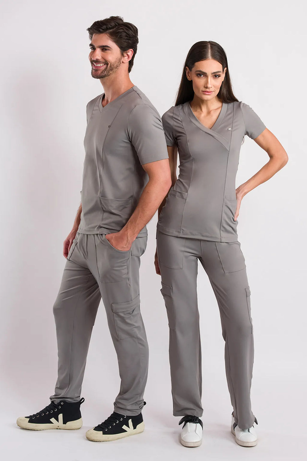 Women’s Scrub Coach Charcoal Gray