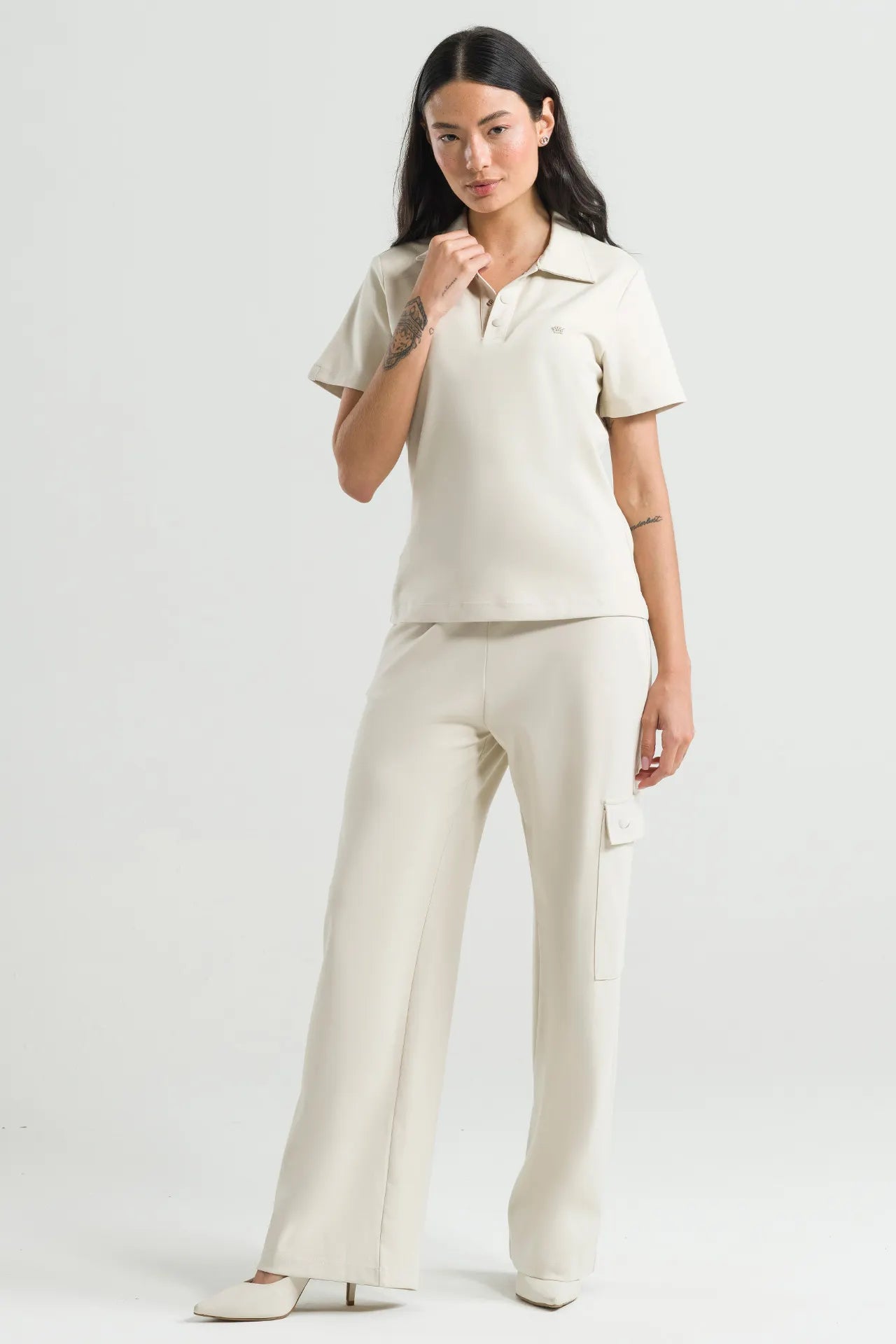 Women’s Scrub Polo Beige